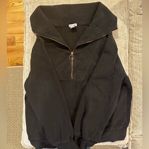 Black Funnel Neck Sweatshirt